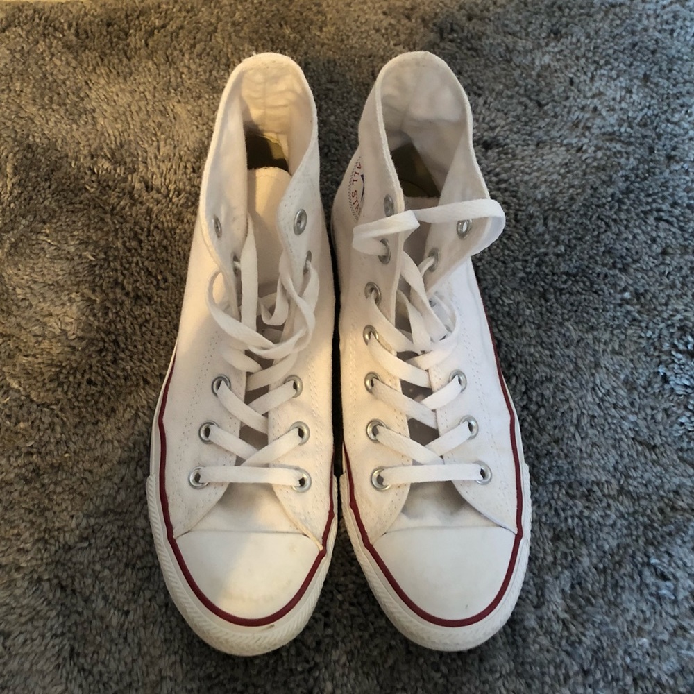White high top converse size 8